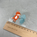 kleines Bügelbild - Sandkastenliebe/Fuchs und Nilpferd