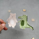 kleines Bügelbild - Bär und Krokodil/Sandkastenliebe