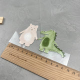 kleines Bügelbild - Bär und Krokodil/Sandkastenliebe