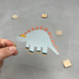 kleines Bügelbild - die Urknallgang (Stegosaurus)