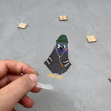 kleines Bügelbild - Taube/Beanie