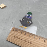 kleines Bügelbild - Taube/Beanie