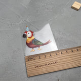 kleines Bügelbild - Papagei/blauer Hut