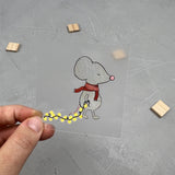 kleines Bügelbild - Mucksmäuschenstill/Schal