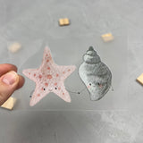 kleines Bügelbild - Meer als Freunde/Seestern