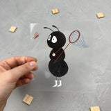 großes Bügelbild - Work ant Travel/Kescher