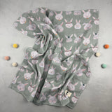 Musselinswaddle - Hasen-WG (80x80 cm)