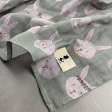 Musselinswaddle - Hasen-WG (80x80 cm)