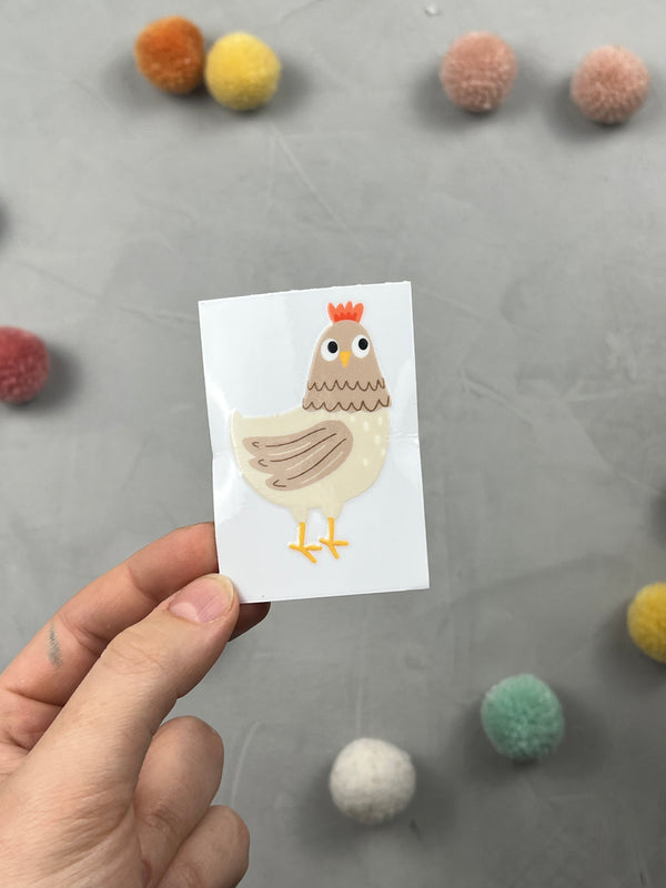 Glas-Sticker - Hühnerhaufen
