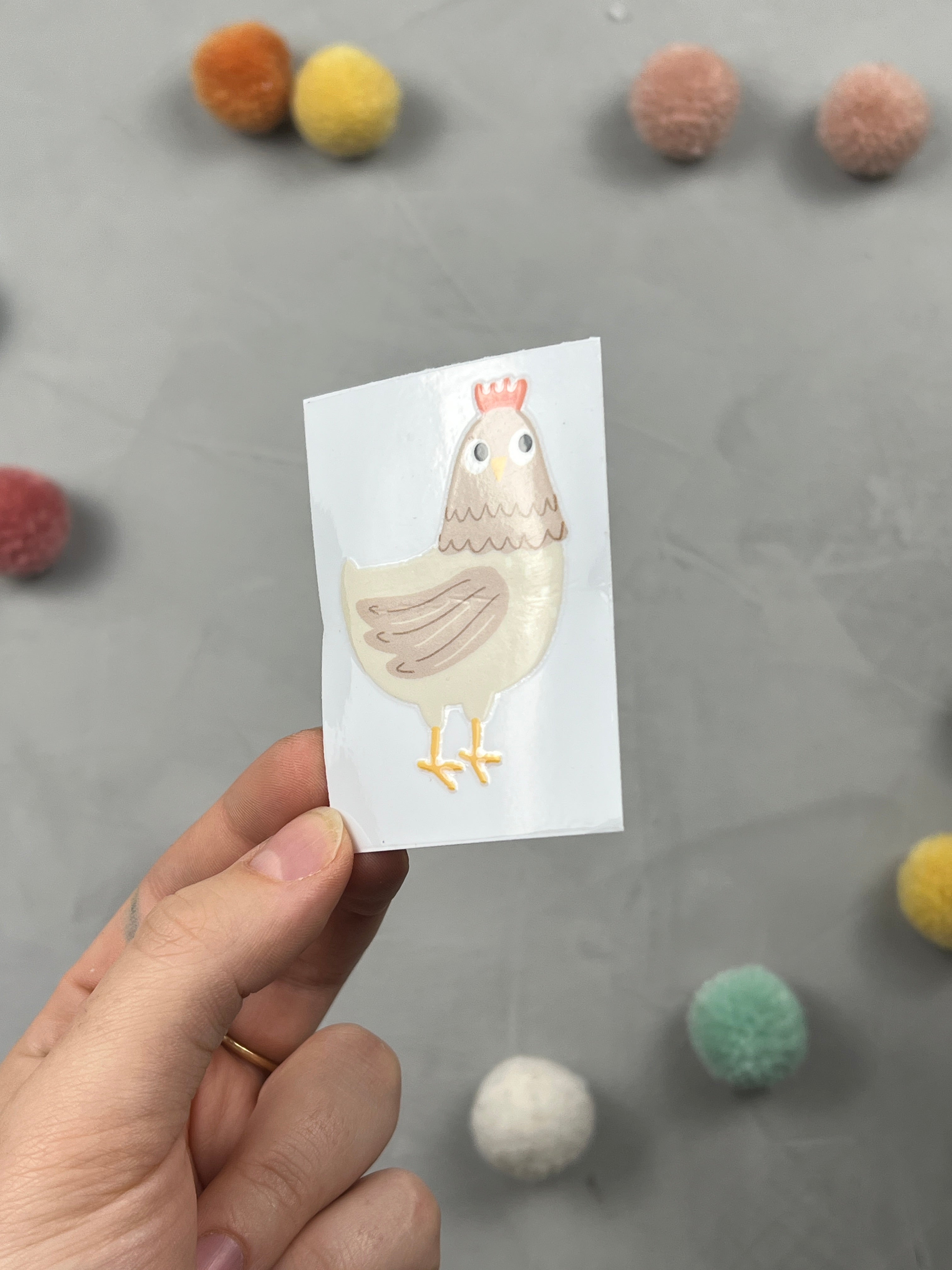 Glas-Sticker - Hühnerhaufen