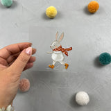 kleines Bügelbild - Rutschpartie/Hase