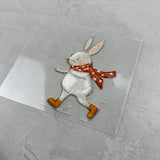 kleines Bügelbild - Rutschpartie/Hase