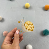 kleines Bügelbild - Schnecke mit Kürbis