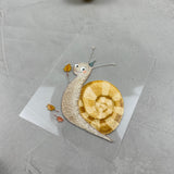 kleines Bügelbild - Schnecke mit Kürbis