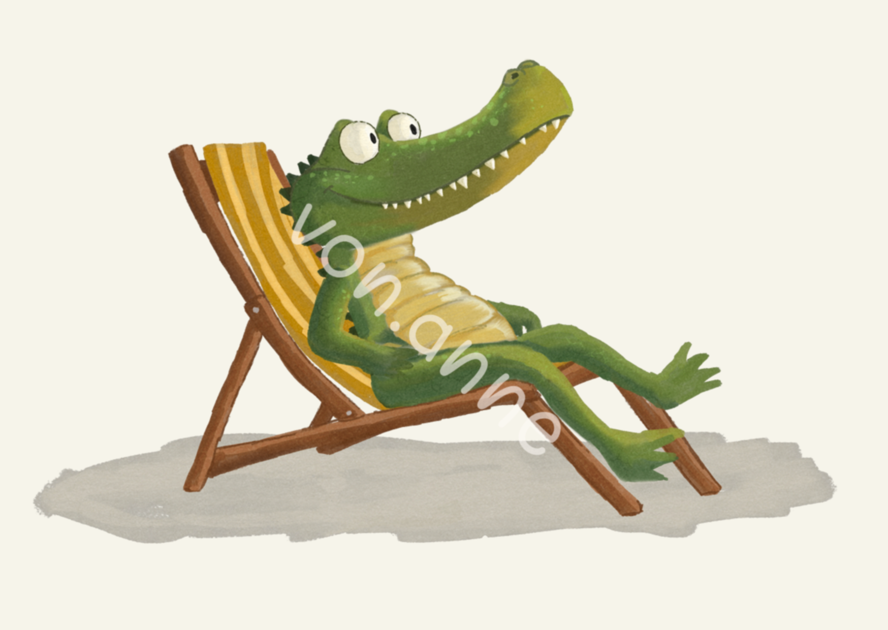 Vorbestellung - großes Bügelbild - Take it easy /Krokodil