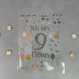 Geburtstagsbügelbild "9. Geburtstag"