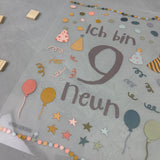 Geburtstagsbügelbild "9. Geburtstag"