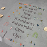 Bügelbild "Oma/Opa/Tante/Onkel/Paten"