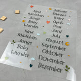 Bügelbild "Monate und Namen"