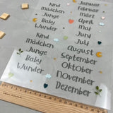 Bügelbild "Monate und Namen"