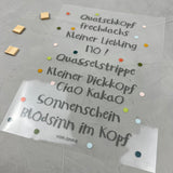 Bügelbild "Sprüche"
