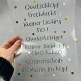 Bügelbild "Sprüche"