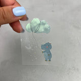 kleines Bügelbild - Dem Regen entgegen/Nilpferd