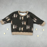 Oversize Sweater - Doppelt gehoppelt/schokobraun (9-12 M)