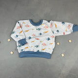 Vintage Sweater - Zeitungsfische (9-12 M)