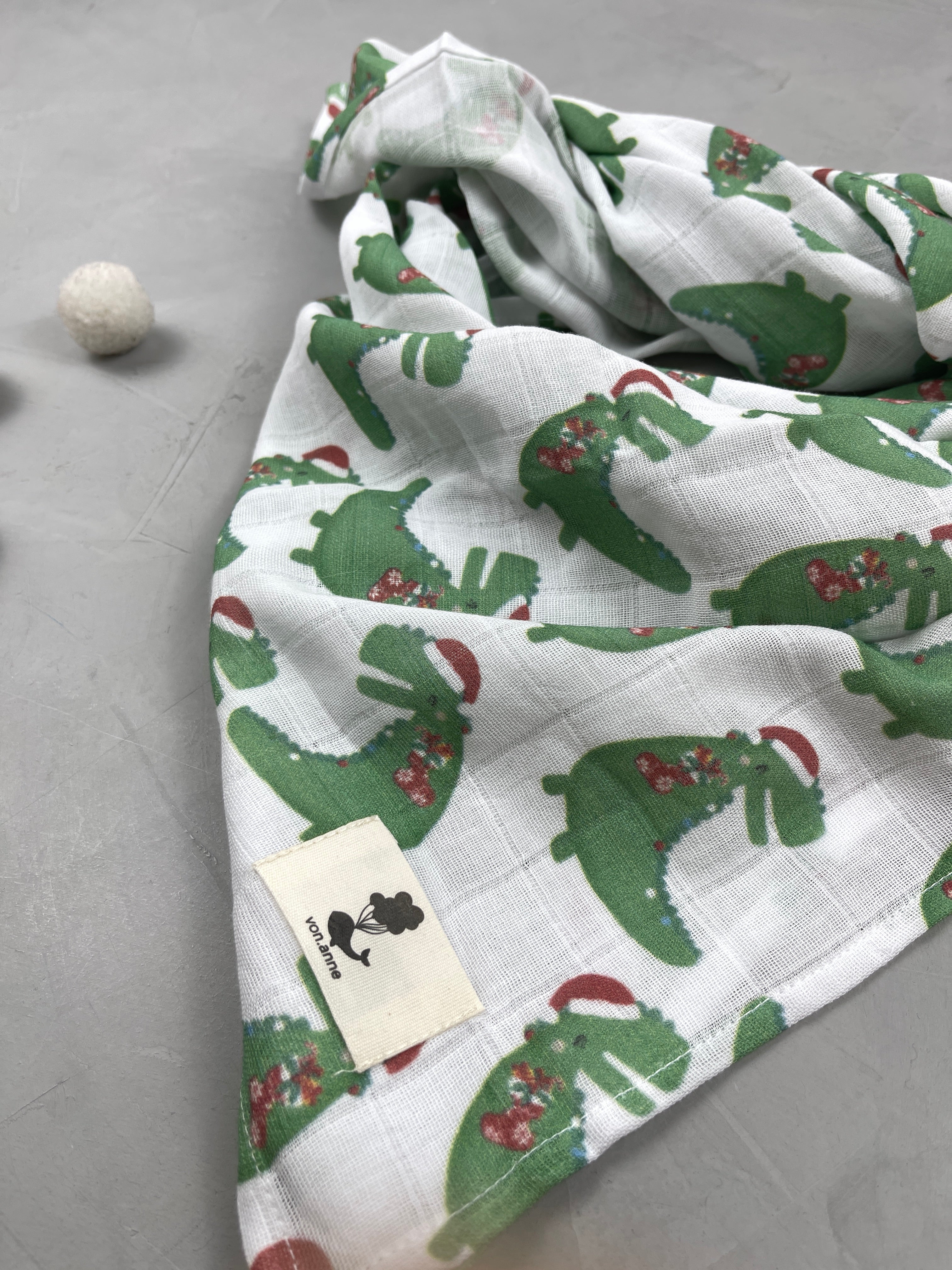 Musselinswaddle - Tyranno Santa Rex (80x80 cm)