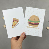 Postkarten 2er Set: Burger & Pizza