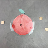 großes Bügelbild - An und Pfirsich