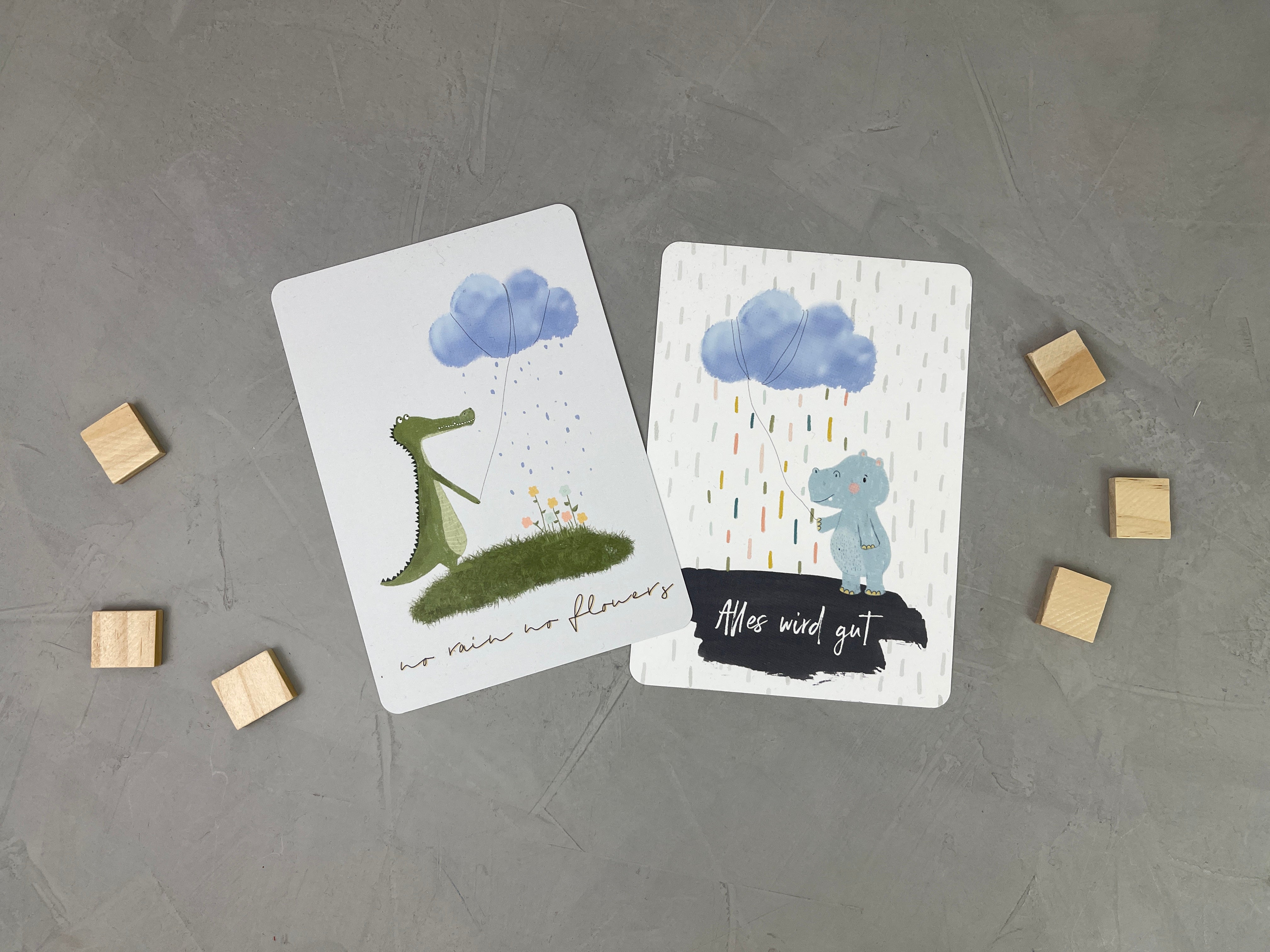 Postkarten 2er Set: Dem Regen entgegen
