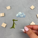 kleines Bügelbild - Dem Regen entgegen (Krokodil)