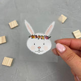 kleines Bügelbild - die Hasen-WG (Blumenkranz)