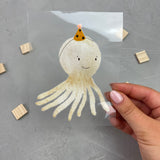 großes Bügelbild - Lass es Kraken! - beige