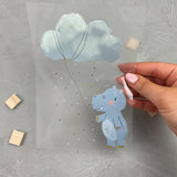 großes Bügelbild - Dem Regen entgegen (Nilpferd)