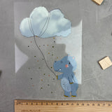 großes Bügelbild - Dem Regen entgegen (Nilpferd)