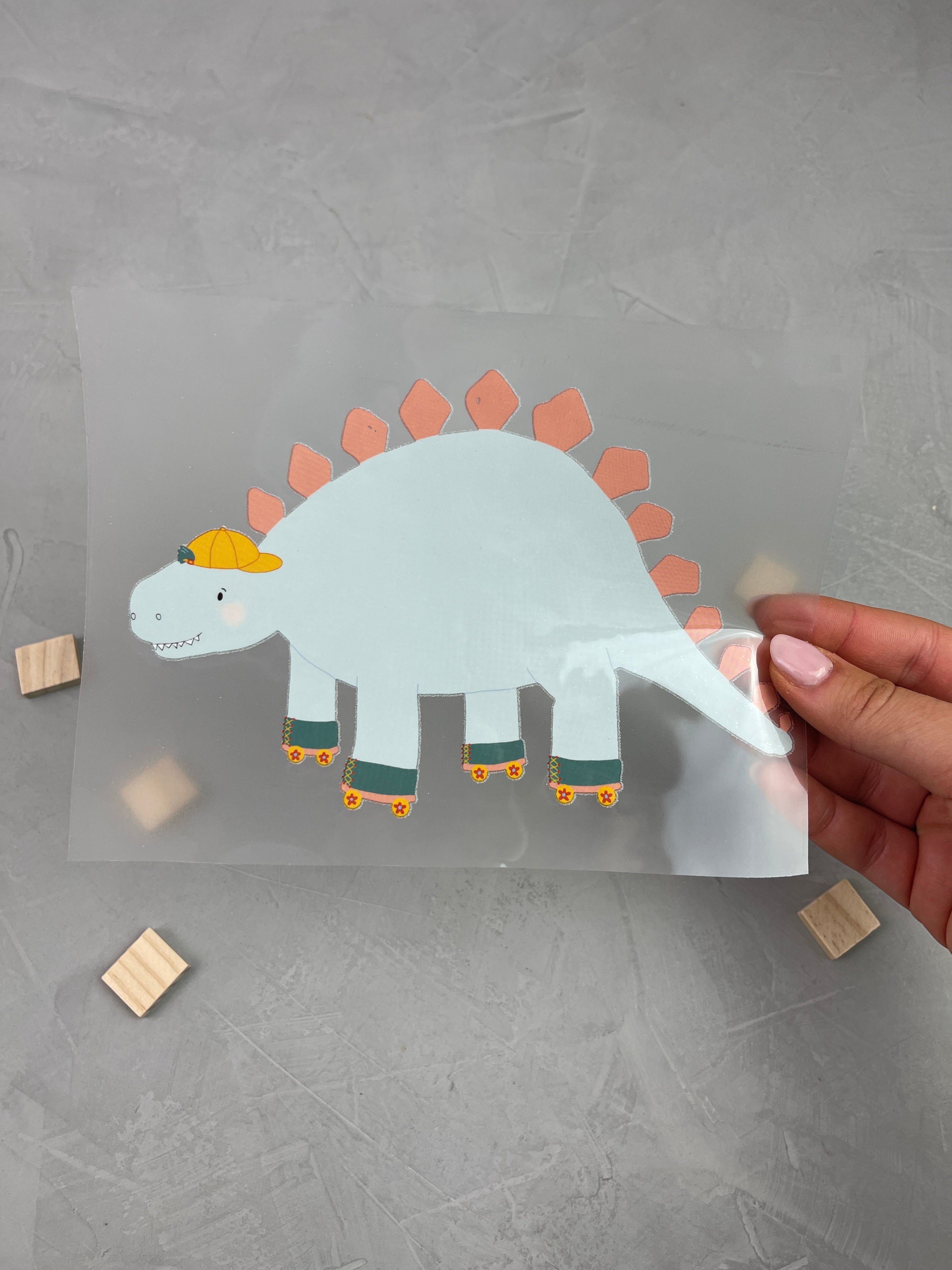 großes Bügelbild - die Urknallgang (Stegosaurus)