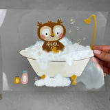 großes Bügelbild - Seifenoper/Eule