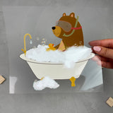 großes Bügelbild - Seifenoper/Bär