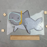 großes Bügelbild - Hai-Society