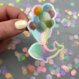 XXL Holo-Sticker - zu schwer für's Meer Wal