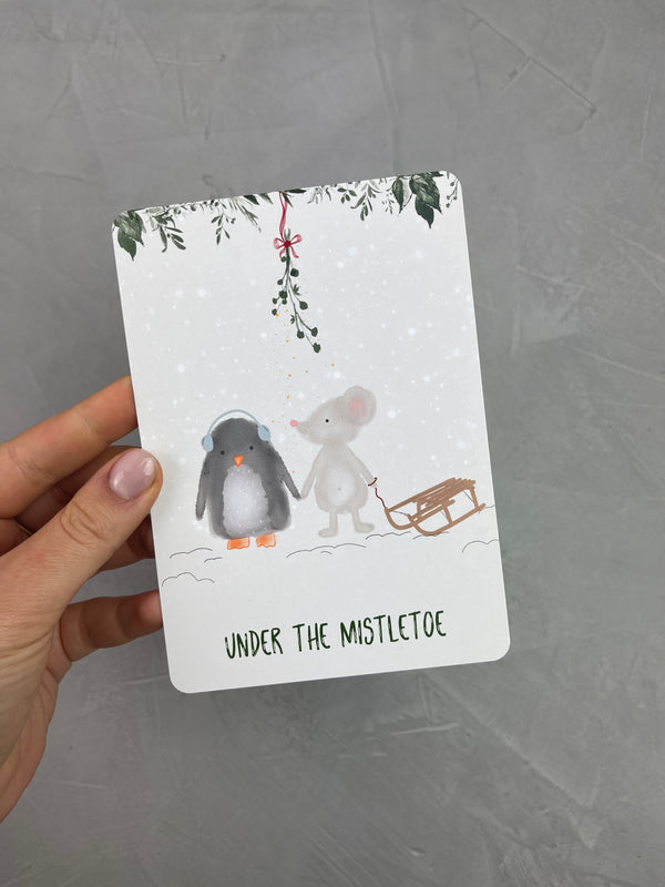 Postkarte - under the mistletoe