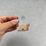 kleines Bügelbild - Aus dem Häuschen