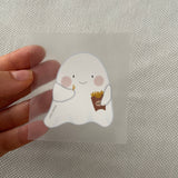 kleines Bügelbild - Gespenst mit Pommes