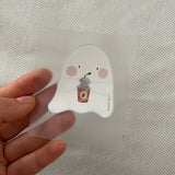 kleines Bügelbild - Gespenst mit Milkshake