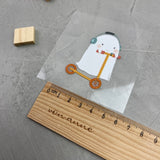 kleines Bügelbild - Geisterfahrer/orange